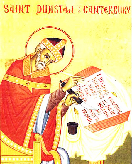 Orthodox Icon of English Saint, St. Dunstan of Canterbury 306x380