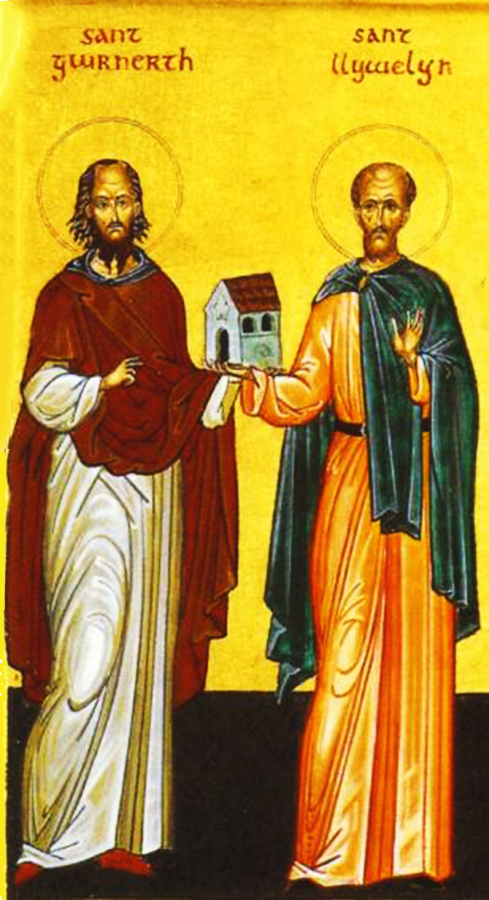 Orthodox Christian Icon of British Saints, SS. Gwrnerth and Llywelyn