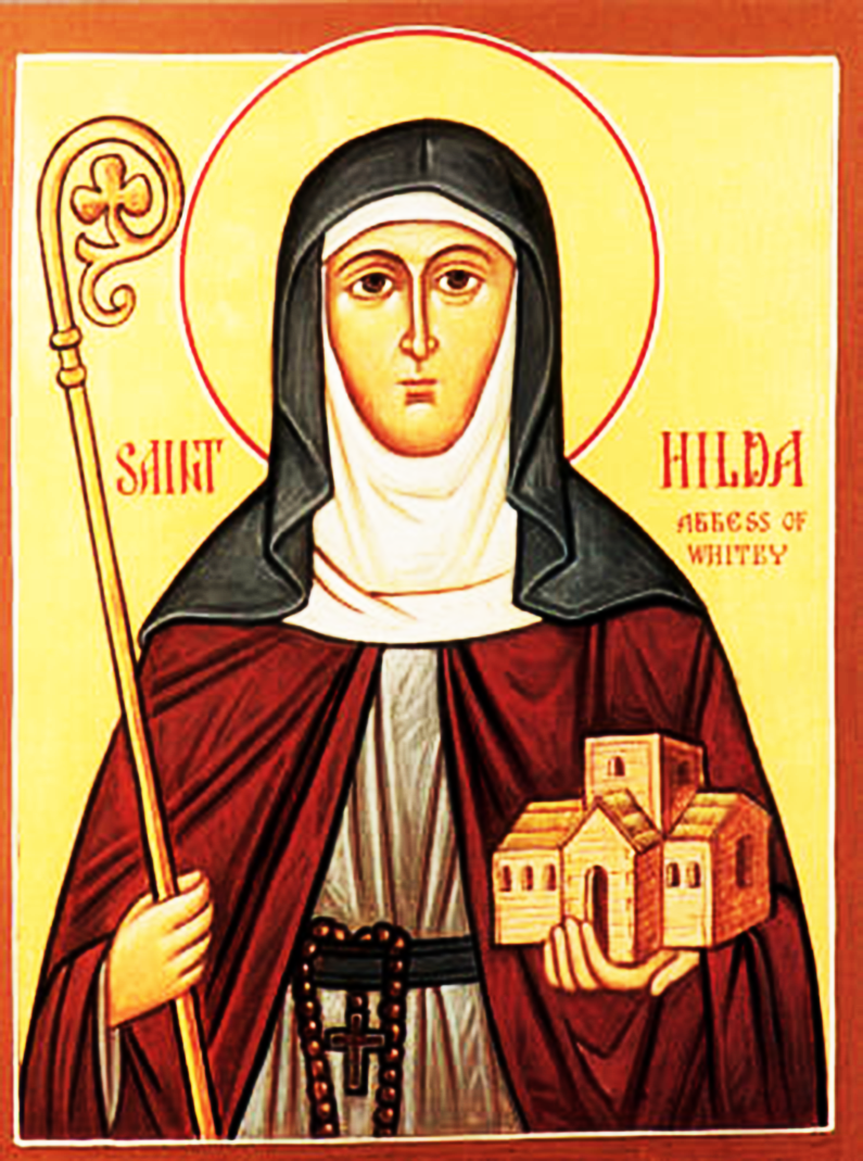 Orthodox Christian Icon of English Saint, Hild (Hilda) of Strensall–Whitby