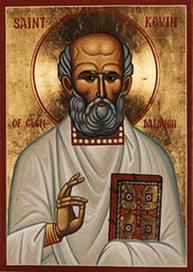 Orthodox Icon of Irish Saint, Kevin of Glendalough (3rd June)