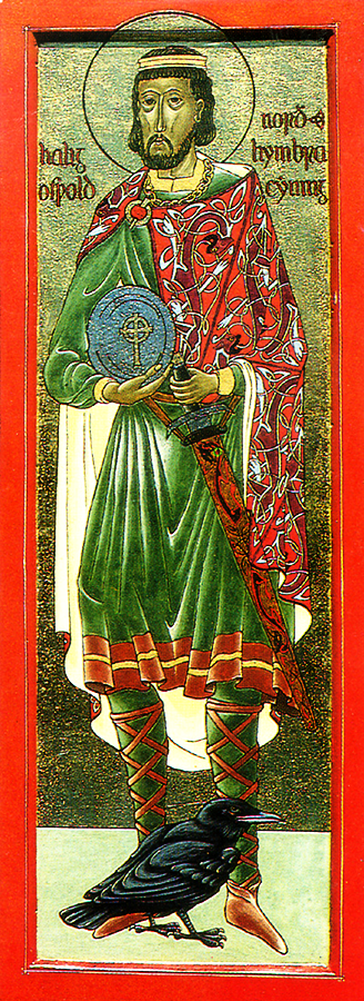 Orthodox Icon of English Saint, King-Martyr Oswald of Northumbria
