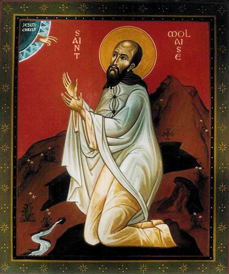 Orthodox Christian Icon of Irish Saint, St. Laserian (Molaisse) of Leighlin