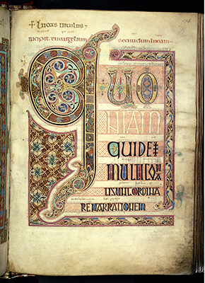 The opening of St Luke's Gospel in the Lindisfarne Gospels.