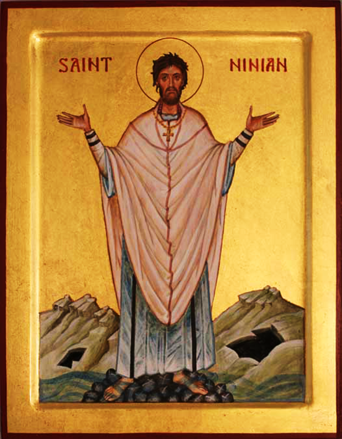 Orthodox Icon of English Saint, Ninian 292x375px