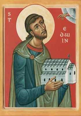 Orthodox Christian Icon of English Saint, The Holy, Glorious, Right-Victorious Martyr, and Right-Believing King Eadwine (Edwin) of Northumbria