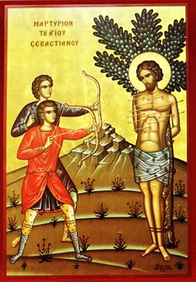 Orthodox Christian Icon of St. Sebastian the Martyr