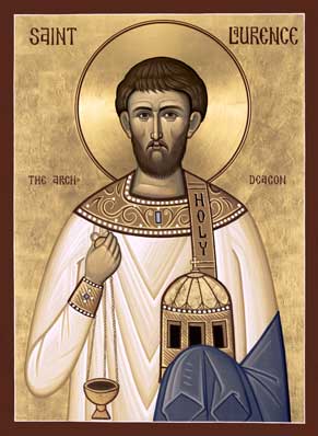 Icon of the holy, glorious, and right-victorious Archdeacon and Martyr St. Laurence of Rome