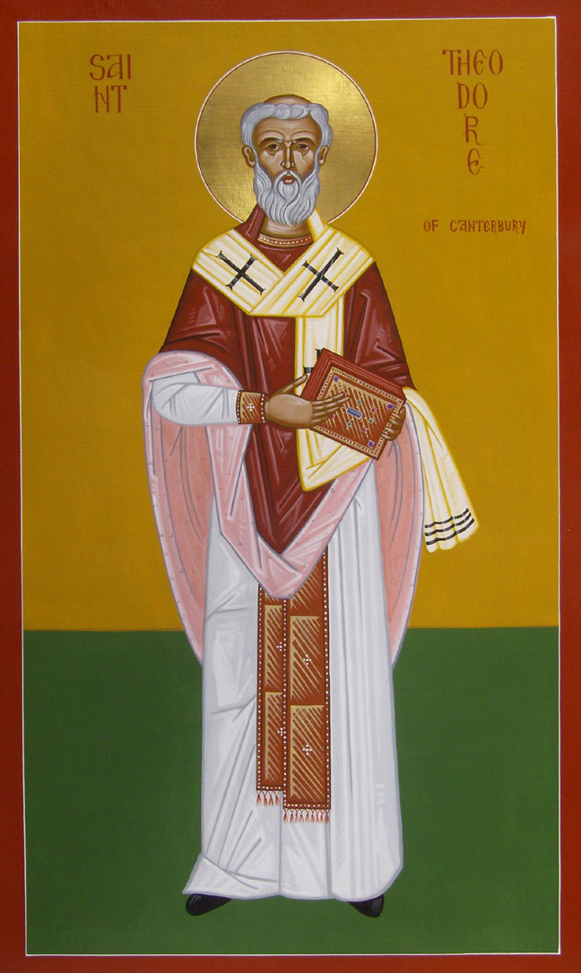 Orthodox Icon of English Saint, St. Theodore of Canterbury 224x375px