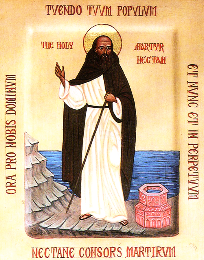 Icon of St. Nectan of Hartland (17th June)